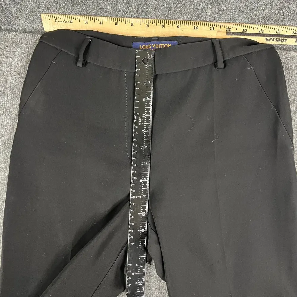 Louis Vuitton Uniform Pants Womens‎ Size 36 Black Straight Leg Dress Designer